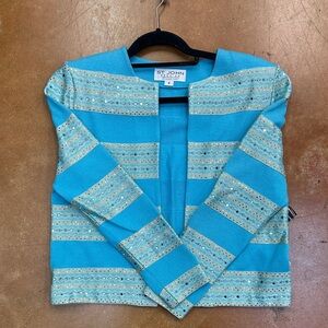 St. John Turquoise and Gold Women's Blazer